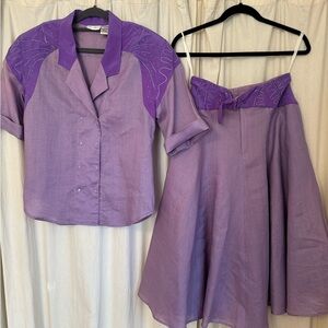 Pia Rucci Vintage Purple Skirt Set